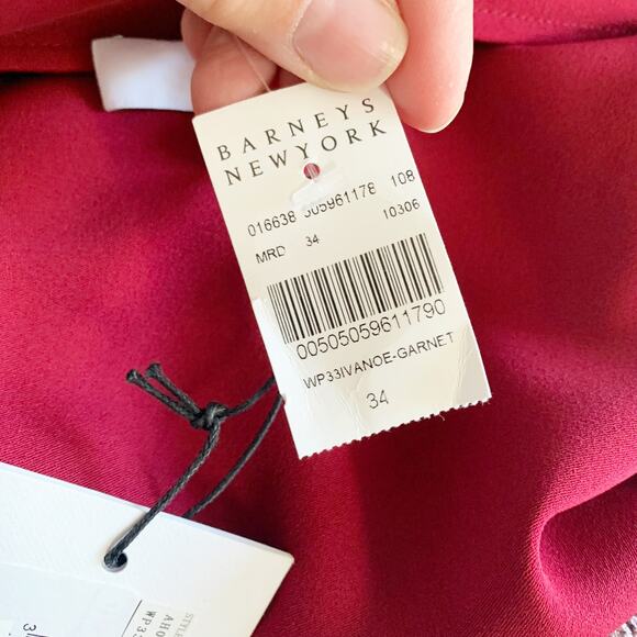 IRO Paris Ivanoe Garnet Red Crepe Mini Dress NWT XS - Picture 8 of 9